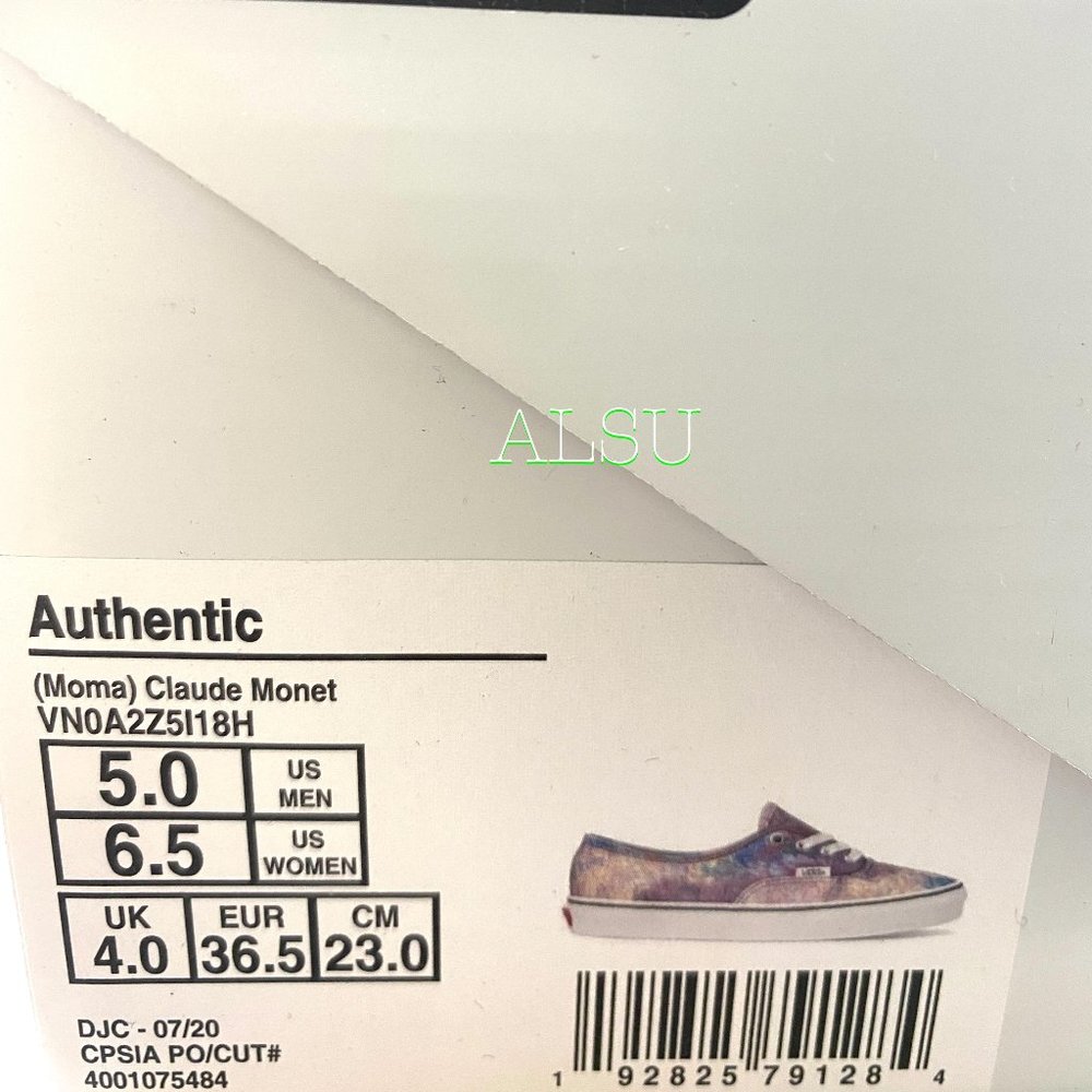 VANS Authentic Low Top Moma Claude Monet Canvas Shoes Women Size 6.5 VN0A2Z5I18H - Picture 10 of 11